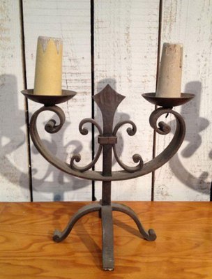 Wrought Iron Lamps, 1950s, Set of 2-BA-1365665