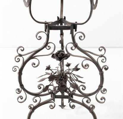 Wrought Iron Lamps with Floral Decorations by Alessandro Mazzucotelli, 1890s-OHK-1786544