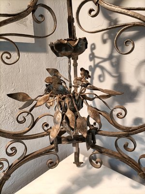 Wrought Iron Lamps with Floral Decorations by Alessandro Mazzucotelli, 1890s-OHK-1786544