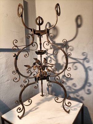 Wrought Iron Lamps with Floral Decorations by Alessandro Mazzucotelli, 1890s-OHK-1786544