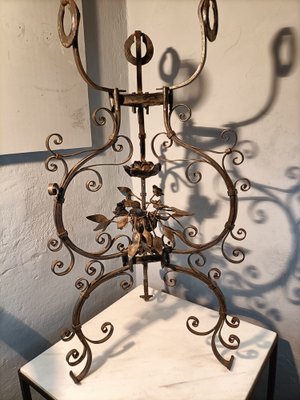 Wrought Iron Lamps with Floral Decorations by Alessandro Mazzucotelli, 1890s-OHK-1786544