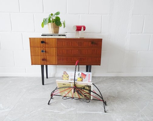 Wrought Iron Magazine Rack with String Design, 1950s-BLG-951985