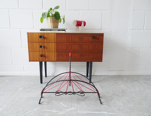 Wrought Iron Magazine Rack with String Design, 1950s-BLG-951985