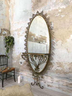 Wrought Iron Mirror, 1960s-UX-584891