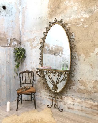 Wrought Iron Mirror, 1960s-UX-584891