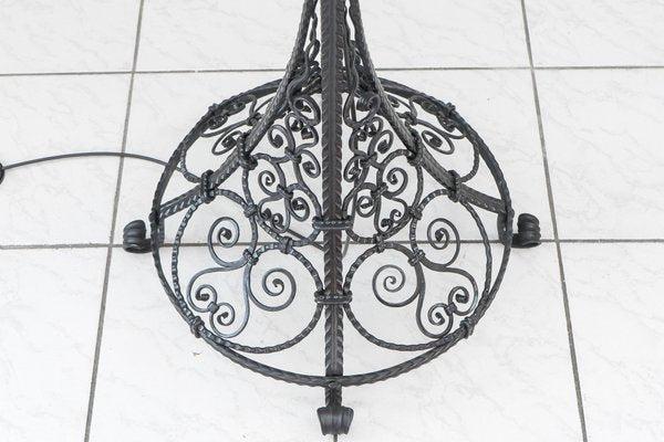 Wrought Iron Painted Floor Lamp, 1930s-SPD-837983