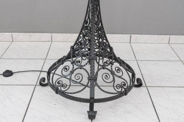 Wrought Iron Painted Floor Lamp, 1930s-SPD-837983