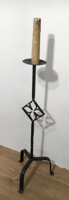 Wrought Iron Parquet Lamp, 1950s-BA-1365754