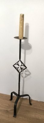 Wrought Iron Parquet Lamp, 1950s-BA-1365754