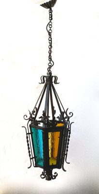 Wrought Iron Pendant Lantern, 1950s-XQC-1309389