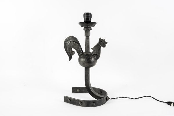 Wrought Iron Rooster Table Lamp, 1950s-VRR-735805