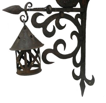 Wrought Iron Sconce Attributed to Poillerat Marine Galleon, 1930s-ARU-625985