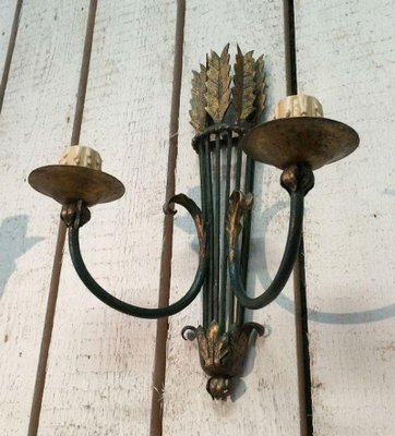 Wrought Iron Sconces, 1940s, Set of 2-BA-1365651