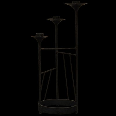 XL Brutalist Steel Candleholder, 1960s-ZJN-879102