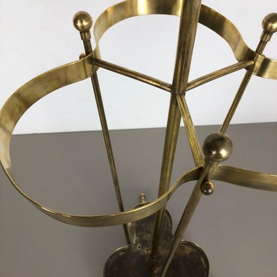 XXL Bauhaus Brass Umbrella Stand, 1950s-QZ-1120668