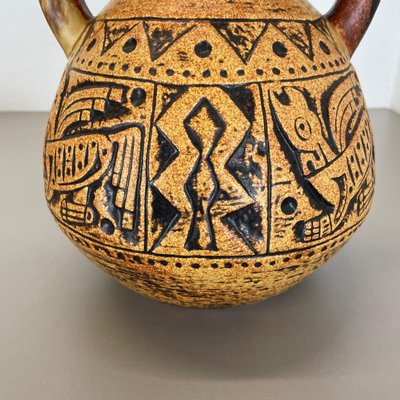 XXL Colorful Pottery Fat Lava Maya Tiki Vase from Jasba Ceramics, Germany, 1970s-QZ-1114585