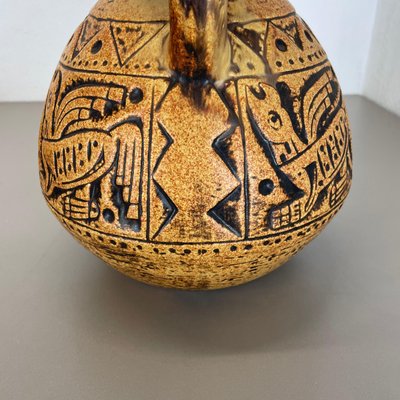 XXL Colorful Pottery Fat Lava Maya Tiki Vase from Jasba Ceramics, Germany, 1970s-QZ-1114585