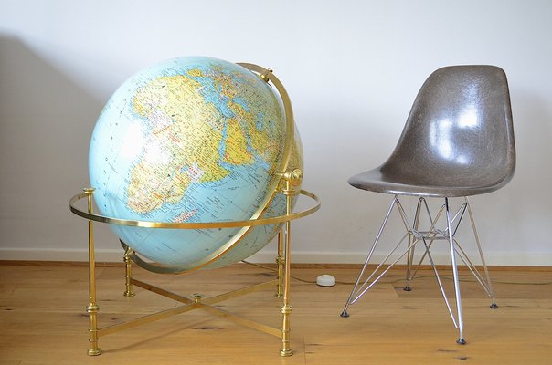 XXL Globe in Brass Frame from JRO Verlag, 1960s-OV-1187567