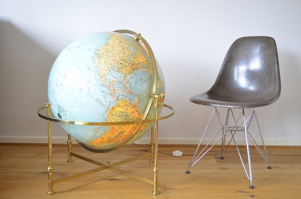 XXL Globe in Brass Frame from JRO Verlag, 1960s-OV-1187567