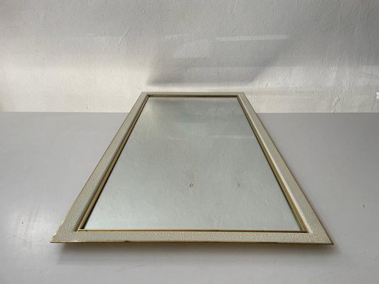 XXL Mid-Century Gold & White Frame Mirror, Germany, 1950s-RDS-1249737