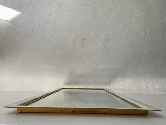 XXL Mid-Century Gold & White Frame Mirror, Germany, 1950s-RDS-1249737