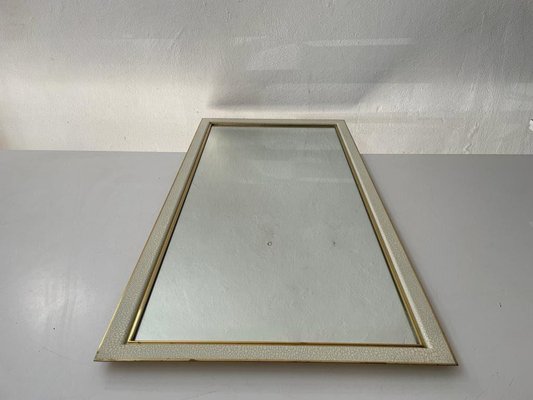 XXL Mid-Century Gold & White Frame Mirror, Germany, 1950s-RDS-1249737