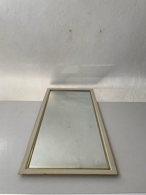 XXL Mid-Century Gold & White Frame Mirror, Germany, 1950s-RDS-1249737