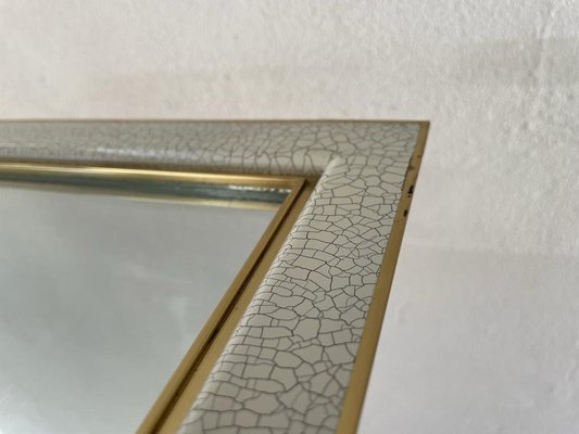 XXL Mid-Century Gold & White Frame Mirror, Germany, 1950s-RDS-1249737