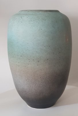 XXL Turquoise-Grey Coloured Floor Vase by Bontjes van Beek, 1940s-QDP-709432