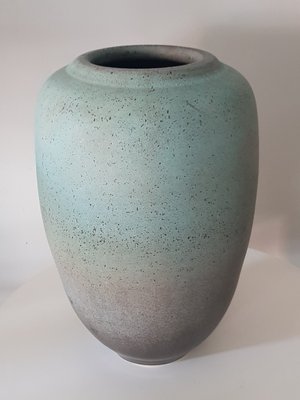 XXL Turquoise-Grey Coloured Floor Vase by Bontjes van Beek, 1940s-QDP-709432