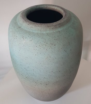 XXL Turquoise-Grey Coloured Floor Vase by Bontjes van Beek, 1940s-QDP-709432