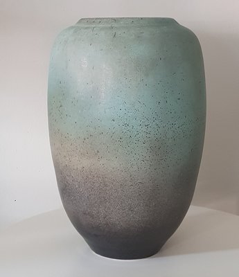 XXL Turquoise-Grey Coloured Floor Vase by Bontjes van Beek, 1940s-QDP-709432