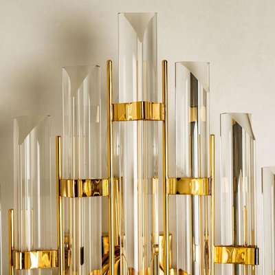 XXL Venini Style Murano Glass and Gold-Plated Sconce, Italy-VDW-991986