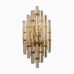 XXL Venini Style Murano Glass and Gold-Plated Sconce, Italy-VDW-991986