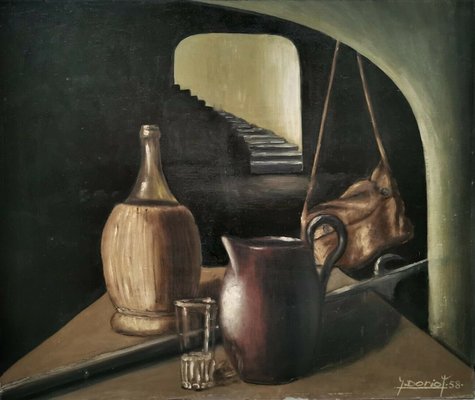 Y. Doriot, Still Life, 1958, Oil On Board-NY-825511