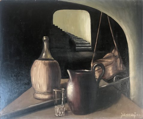 Y. Doriot, Still Life, 1958, Oil On Board-NY-825511