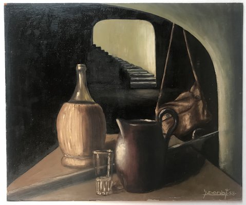 Y. Doriot, Still Life, 1958, Oil On Board-NY-825511