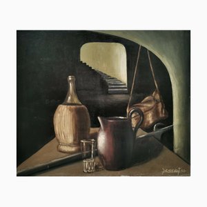 Y. Doriot, Still Life, 1958, Oil On Board-NY-825511