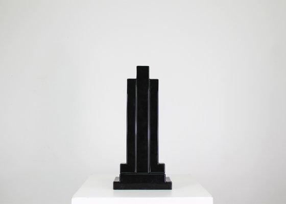 Y15 Vase in Black Enameled Ceramic by Ettore Sottsass for Poltronova, 1970s-IVC-2020345