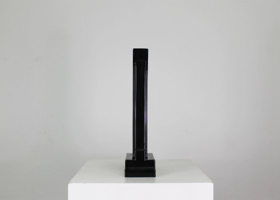 Y15 Vase in Black Enameled Ceramic by Ettore Sottsass for Poltronova, 1970s-IVC-2020345