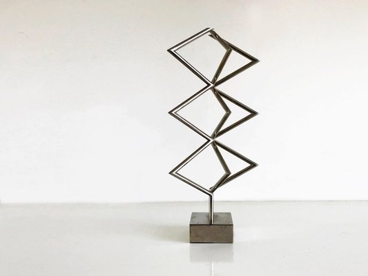 Yaacov Agam, 3 X 3 Interplay Kinetic Sculpture, 1970, Silver Plated Metal-RPY-1795945