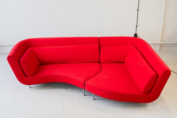 Yang Modular Sofa in Red Kvadrat Divina Fabric from Ligne Roset, 2006, Set of 4-IXA-1787074