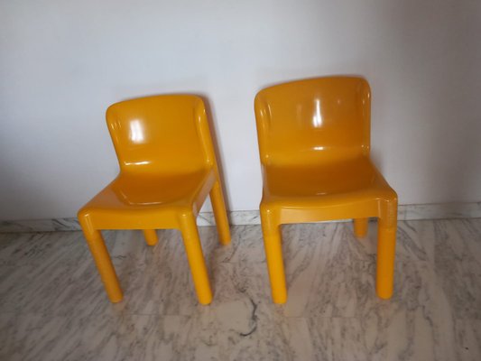 Yellow 4865 Chairs by Carlo Bartoli for Kartell, 1970s, Set of 2-EBW-2031347