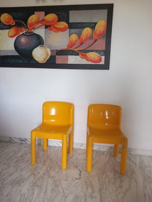 Yellow 4865 Chairs by Carlo Bartoli for Kartell, 1970s, Set of 2-EBW-2031347