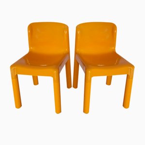 Yellow 4865 Chairs by Carlo Bartoli for Kartell, 1970s, Set of 2-EBW-2031347