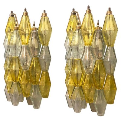 Yellow and Clear Poliedri Sconces by Carlo Scarpa for Venini, 1980s-MBH-1812235