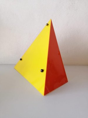 Yellow and Orange Triangular Prism Wall or Table Lamps in Mica from Ikea, 1980s, Set of 2-RDS-1146573