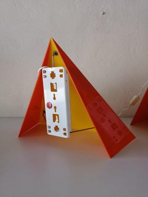 Yellow and Orange Triangular Prism Wall or Table Lamps in Mica from Ikea, 1980s, Set of 2-RDS-1146573