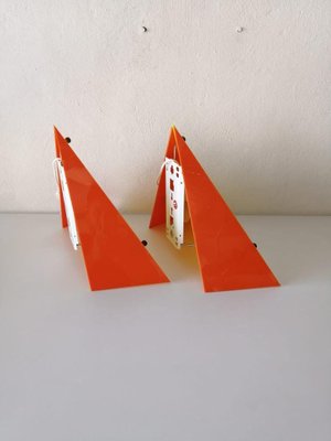 Yellow and Orange Triangular Prism Wall or Table Lamps in Mica from Ikea, 1980s, Set of 2-RDS-1146573