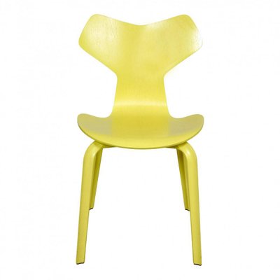 Yellow Ash Grand Prix Chair by Arne Jacobsen for Fritz Hansen, 1950s-MTD-1400522